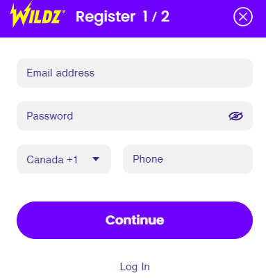 wildz casino sign up