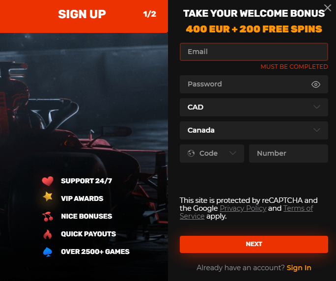 n1 casino login